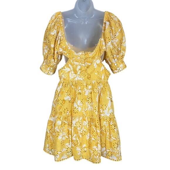 NWT ZaCo Musee Dress Cutout Floral Embroidered Mini Women's XL - Picture 3 of 9